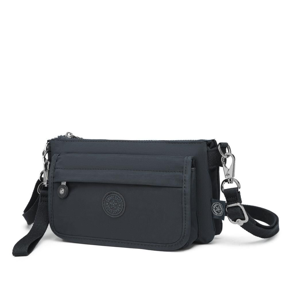 Minik Boy Krinkıl Kumaş Kadın Postacı Çantası Smart Bags 1191 Siyah