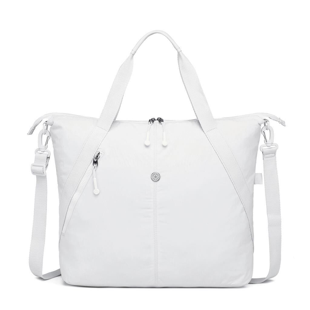Smart Bags Mikro Poly Kumaş Büyük Boy Kadın Omuz Çantası 3335 Beyaz