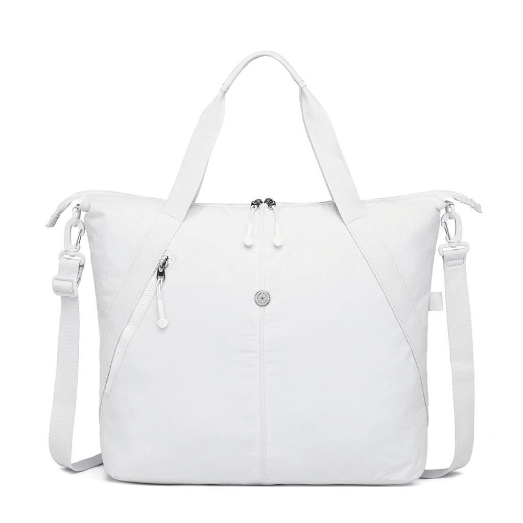 Smart Bags Mikro Poly Kumaş Büyük Boy Kadın Omuz Çantası 3335 Beyaz