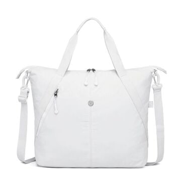 Smart Bags Mikro Poly Kumaş Büyük Boy Kadın Omuz Çantası 3335 Beyaz