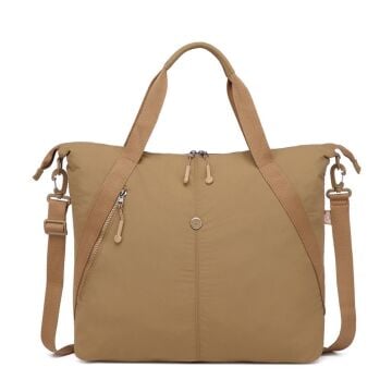 Smart Bags Mikro Poly Kumaş Büyük Boy Kadın Omuz Çantası 3335 A.Kahve
