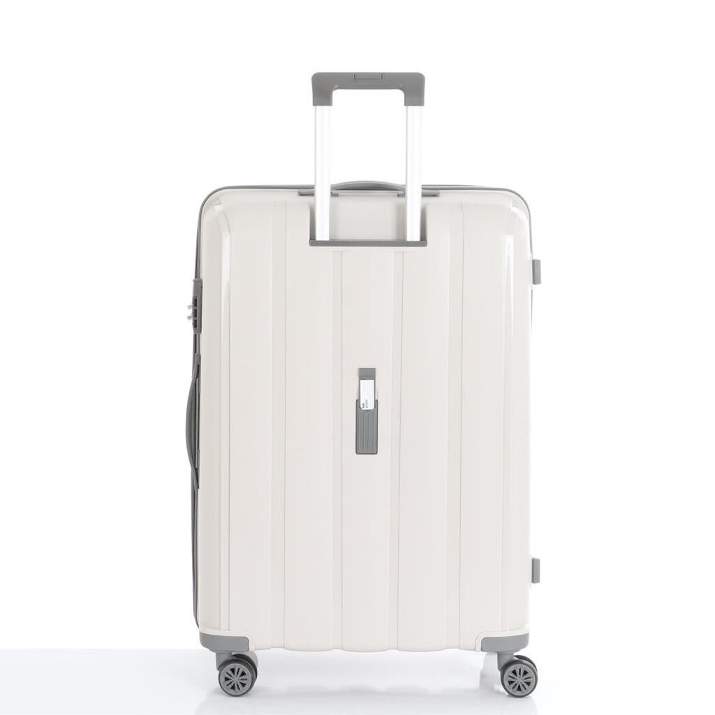 MÇS Bavul Orta ve Kabin 2li Set Kırılmaz Silikon Valiz V305 Kemik/Gri