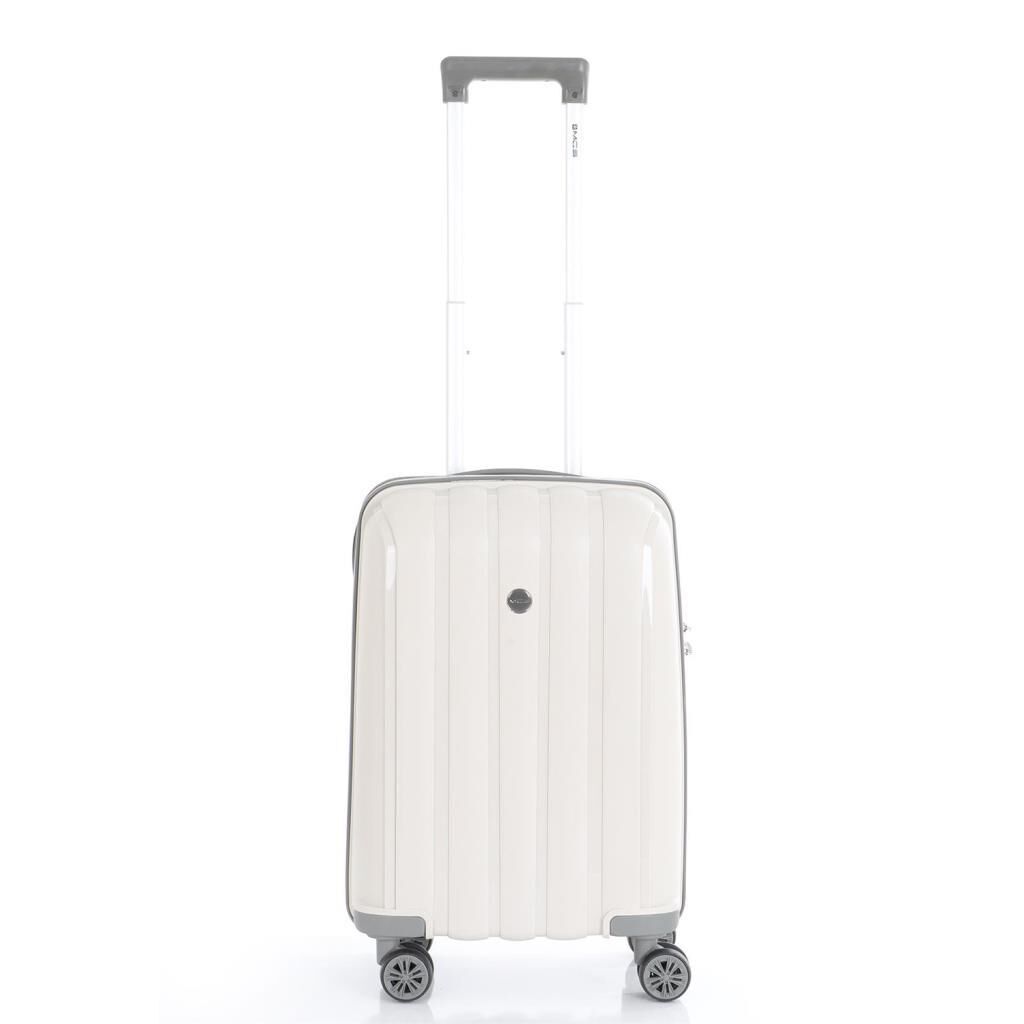 MÇS Bavul Orta ve Kabin 2li Set Kırılmaz Silikon Valiz V305 Kemik/Gri