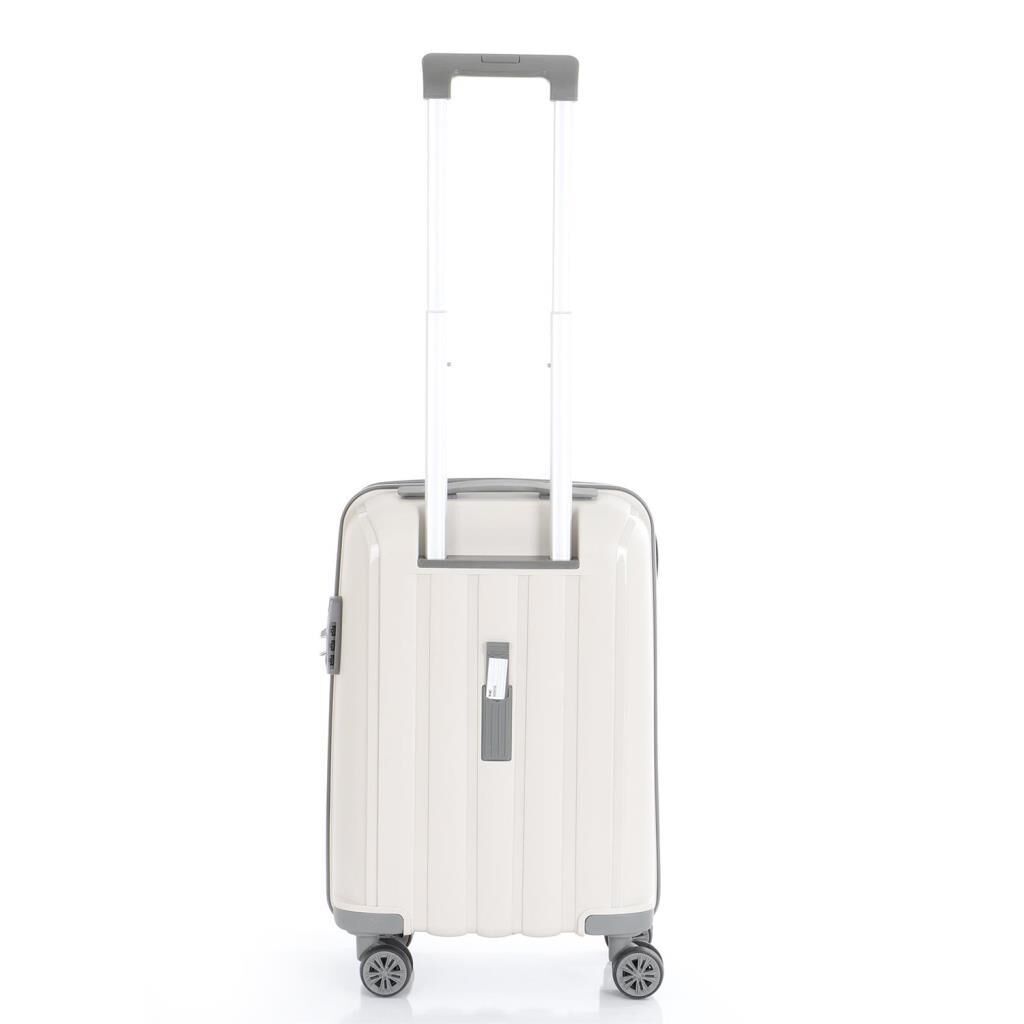 MÇS Bavul Orta ve Kabin 2li Set Kırılmaz Silikon Valiz V305 Kemik/Gri