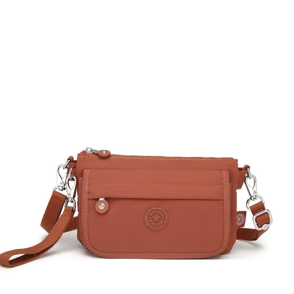 Minik Boy Krinkıl Kumaş Kadın Postacı Çantası Smart Bags 1191 Kiremit