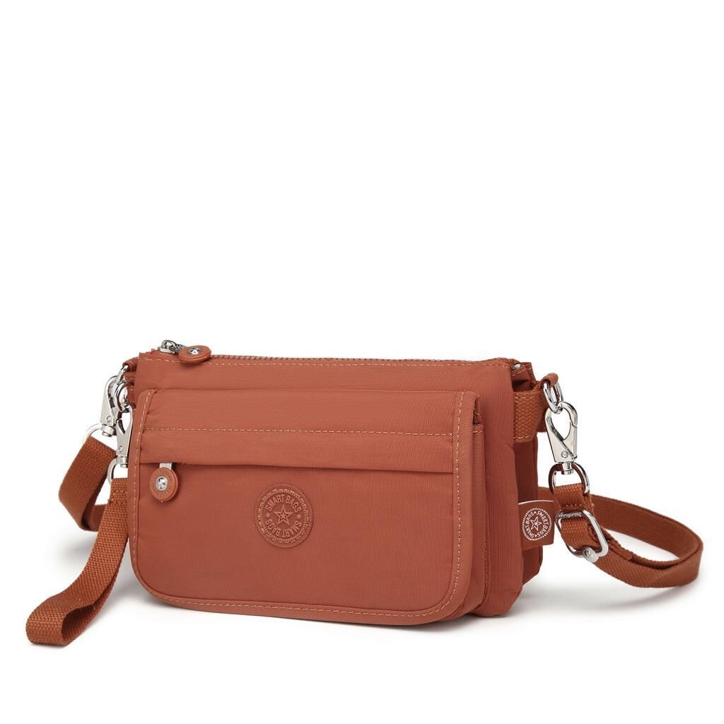 Minik Boy Krinkıl Kumaş Kadın Postacı Çantası Smart Bags 1191 Kiremit