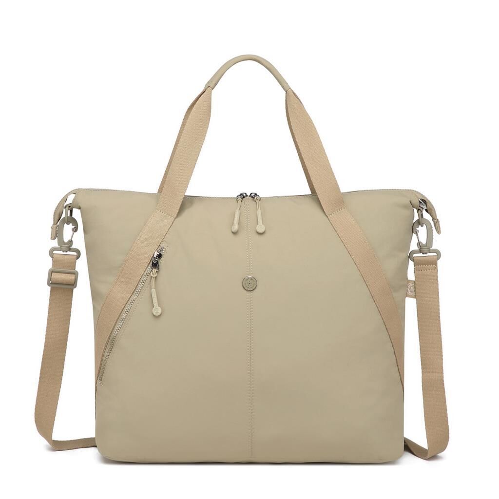 Smart Bags Mikro Poly Kumaş Büyük Boy Kadın Omuz Çantası 3335 Vizon