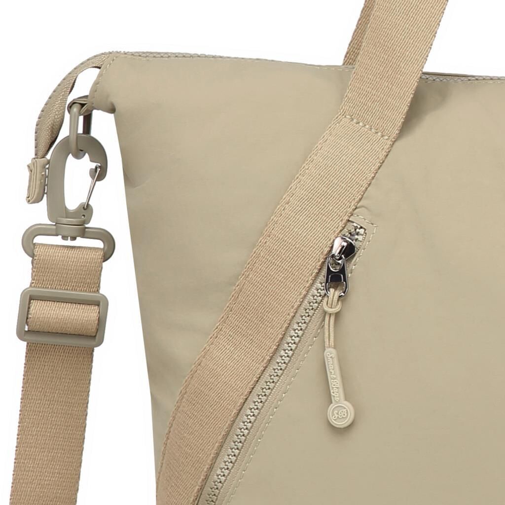 Smart Bags Mikro Poly Kumaş Büyük Boy Kadın Omuz Çantası 3335 Vizon