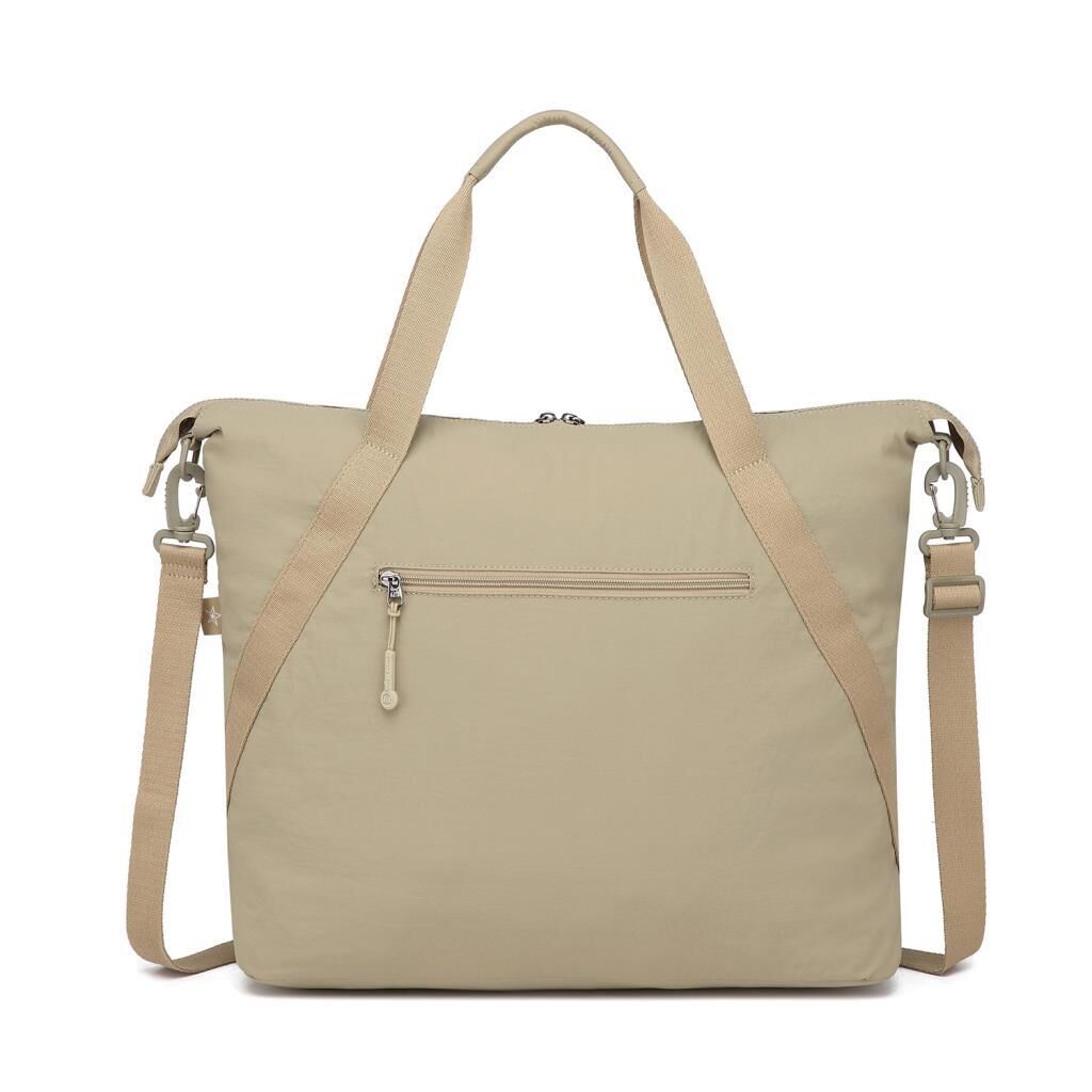 Smart Bags Mikro Poly Kumaş Büyük Boy Kadın Omuz Çantası 3335 Vizon