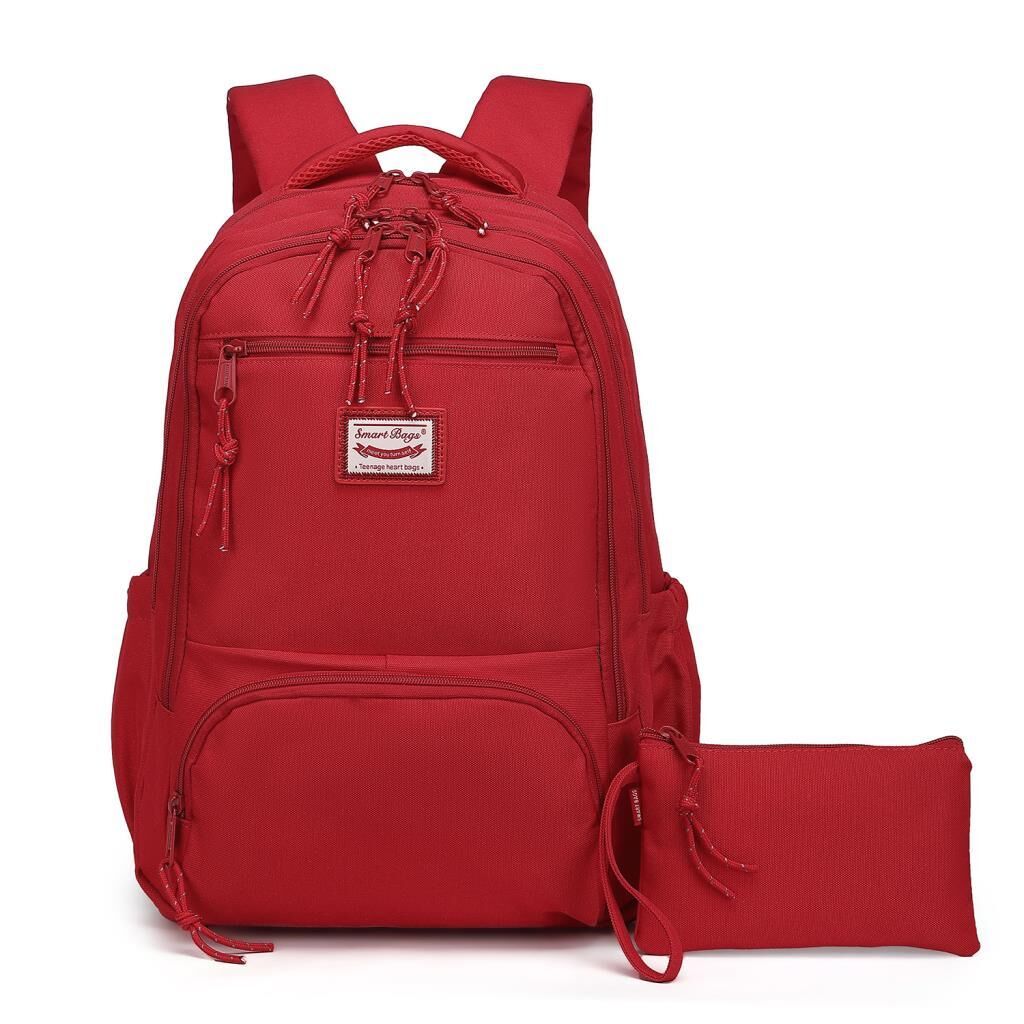 Smart Bags Sırt Çantası Okul Boyu Kalem Kutusu Hediyeli 3196 Vişne