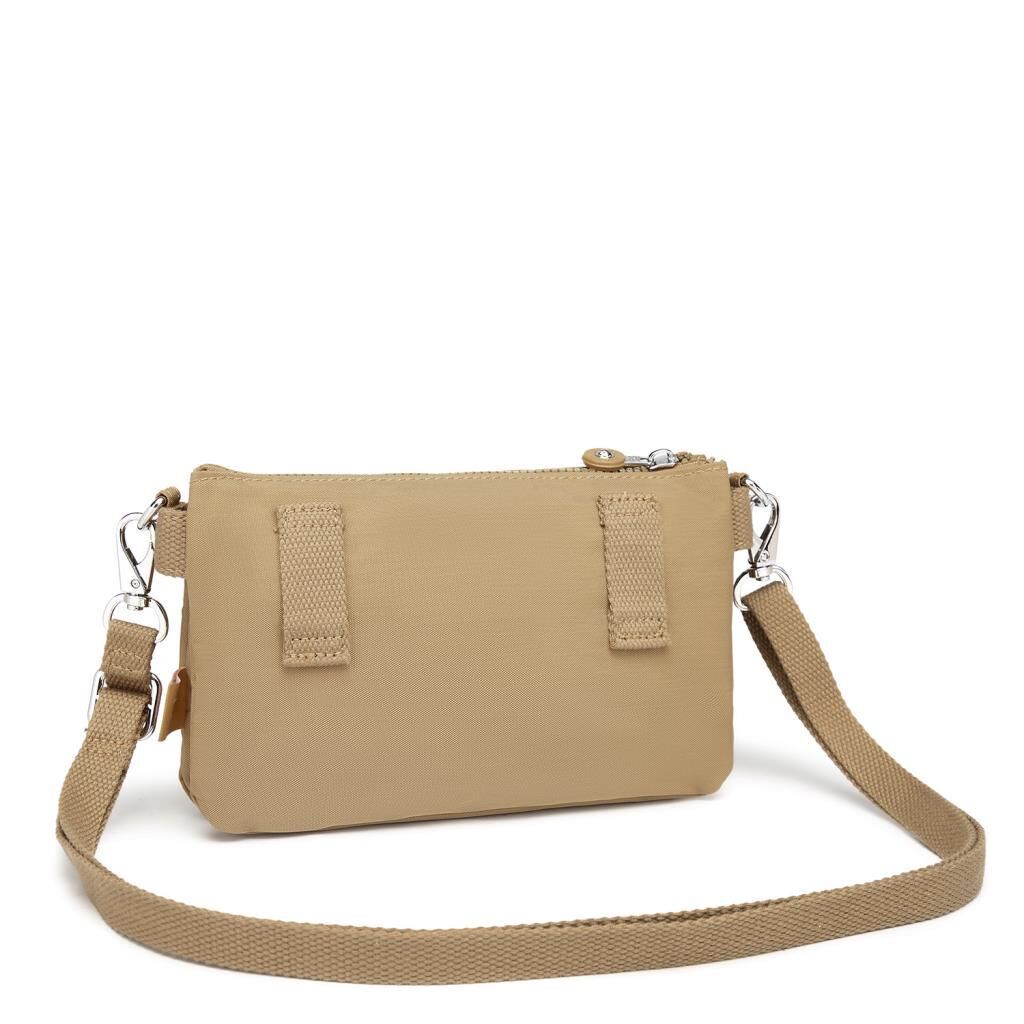 Minik Boy Krinkıl Kumaş Kadın Postacı Çantası Smart Bags 1191 Camel