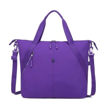 Smart Bags Mikro Poly Kumaş Büyük Boy Kadın Omuz Çantası 3335 Mor