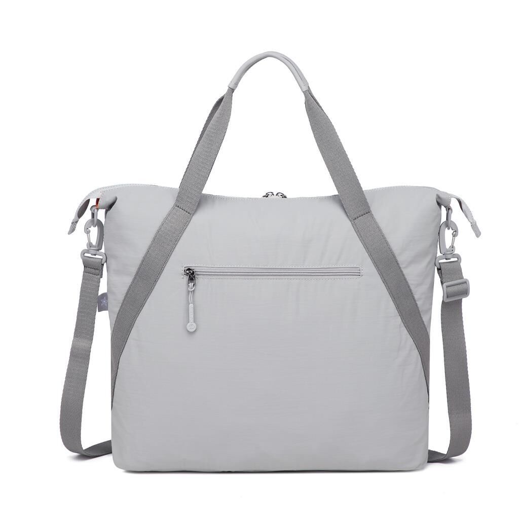 Smart Bags Mikro Poly Kumaş Büyük Boy Kadın Omuz Çantası 3335 Gri