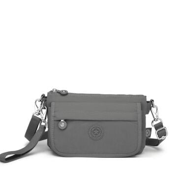Minik Boy Krinkıl Kumaş Kadın Postacı Çantası Smart Bags 1191 Koyu Gri