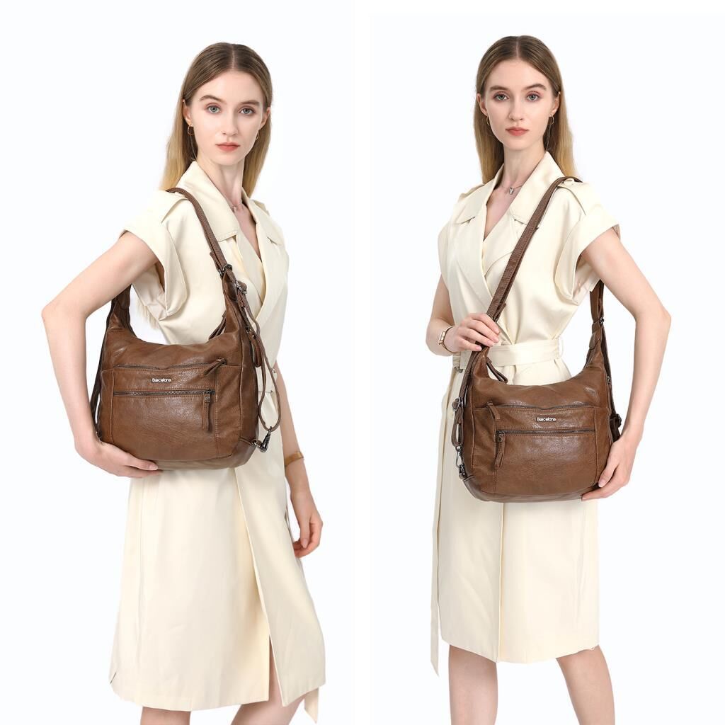 Yıkama Deri Hem Sırt Hem Omuz Kadın Çantası 21-K Barcelona 1890