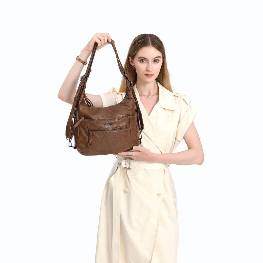 Yıkama Deri Hem Sırt Hem Omuz Kadın Çantası 21-K Barcelona 1890