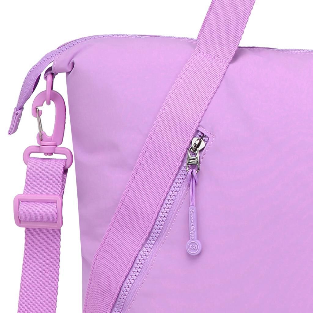 Smart Bags Mikro Poly Kumaş Büyük Boy Kadın Omuz Çantası 3335 Lila