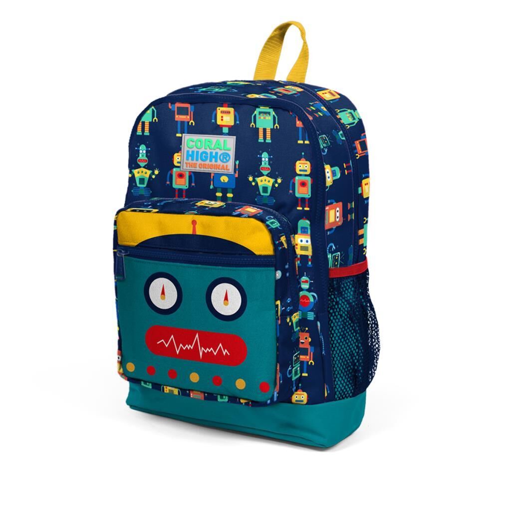 Coral High Robot Desenli Büyük Boy Okul Sırt Çantası 23472