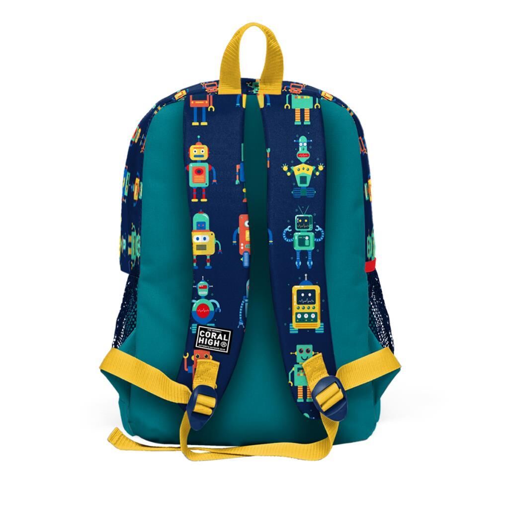 Coral High Robot Desenli Büyük Boy Okul Sırt Çantası 23472