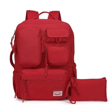 Smart Bags Sırt Çantası Okul Boyu Kalem Kutusu Hediyeli 3210 Vişne