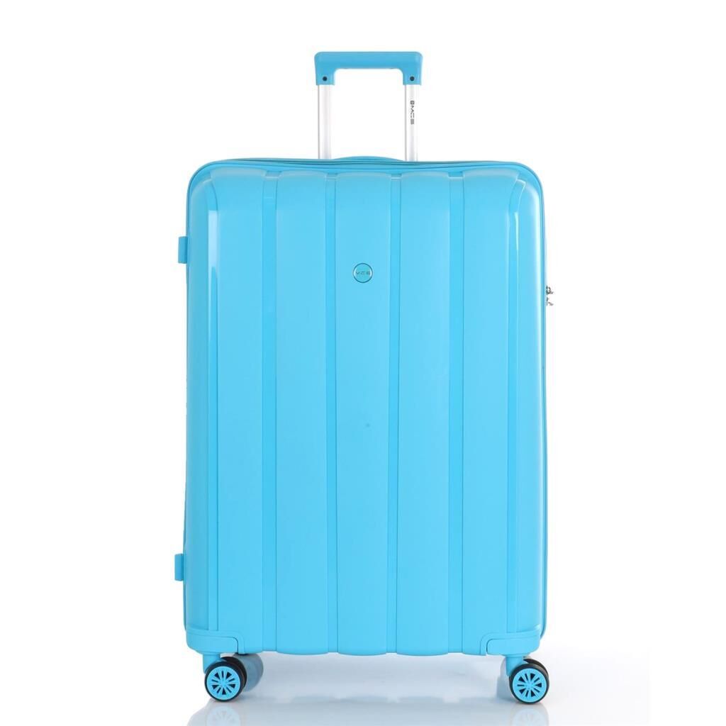 MÇS 3lü Set Kırılmaz Silikon Seyahat Valizi Bavulu V305 Açık Mavi