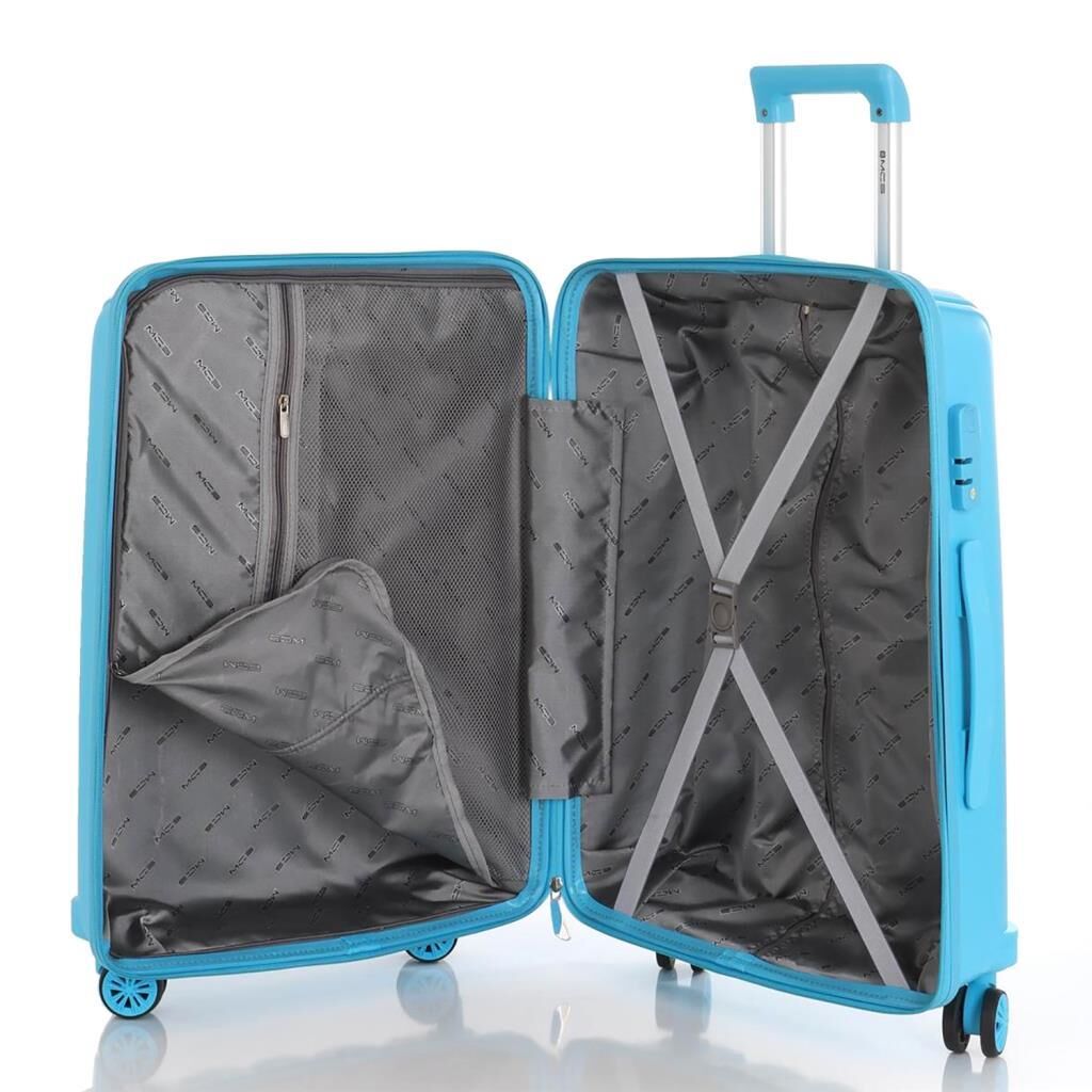 MÇS 3lü Set Kırılmaz Silikon Seyahat Valizi Bavulu V305 Açık Mavi