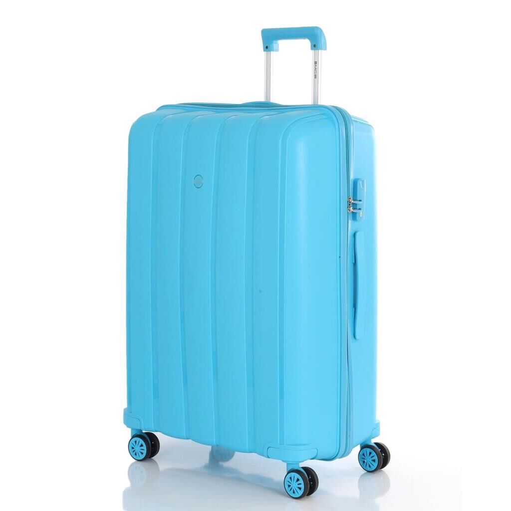 MÇS 3lü Set Kırılmaz Silikon Seyahat Valizi Bavulu V305 Açık Mavi