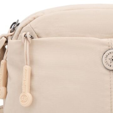 Smart Bags Mikro Poly Kumaş Mini Boy Postacı Kadın Çantası 3339 Bej