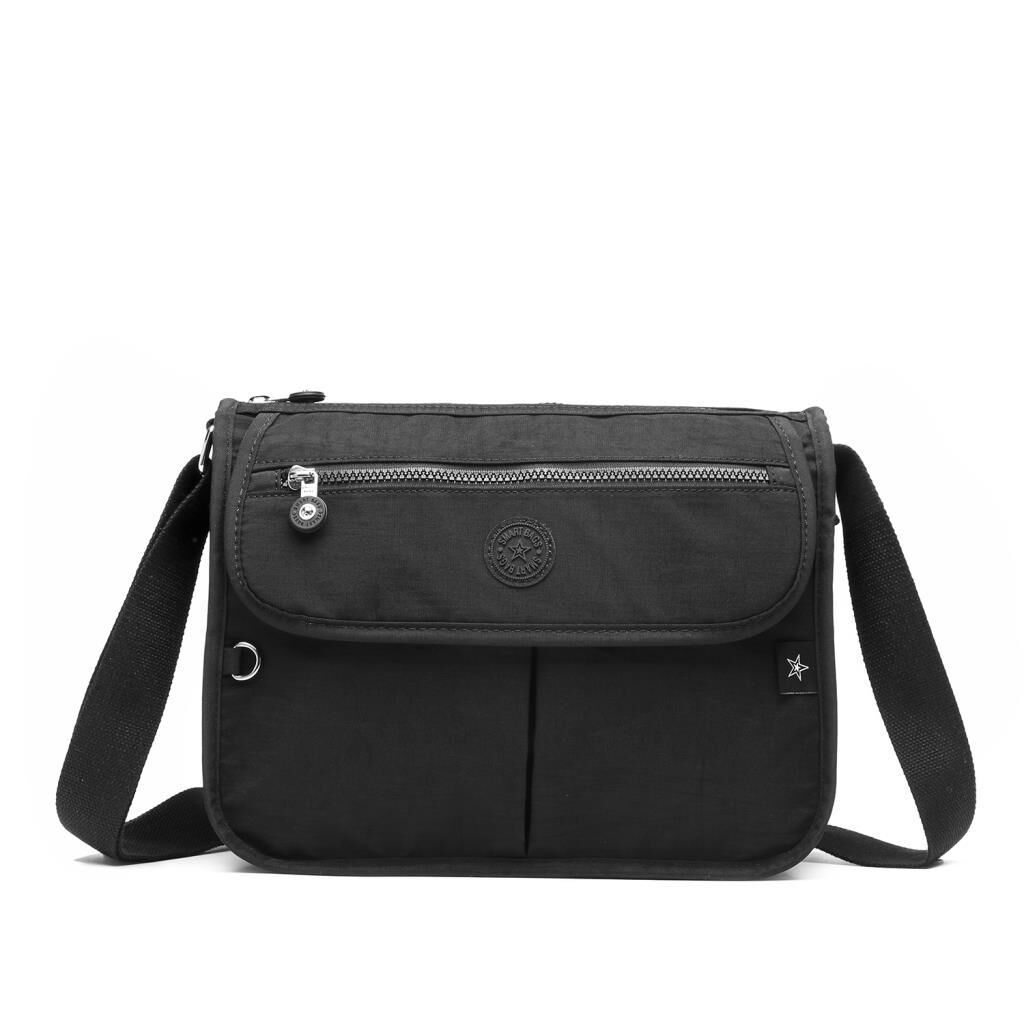 Smart Bags Postacı Kadın Çantası Krinkıl Kumaş 3164 Siyah
