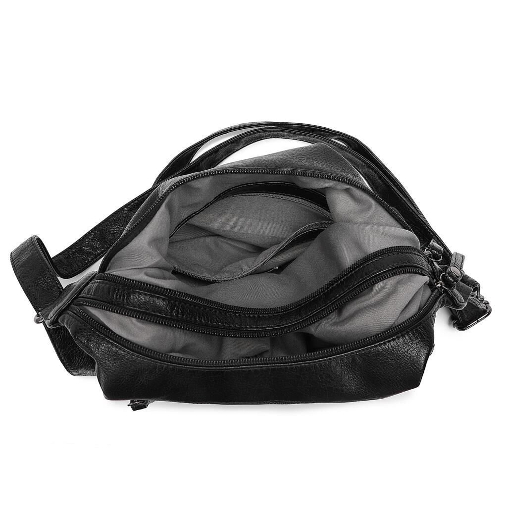 Yıkama Deri Askılı Postacı Kadın Çantası 21-K Barcelona 1894 Mürdüm