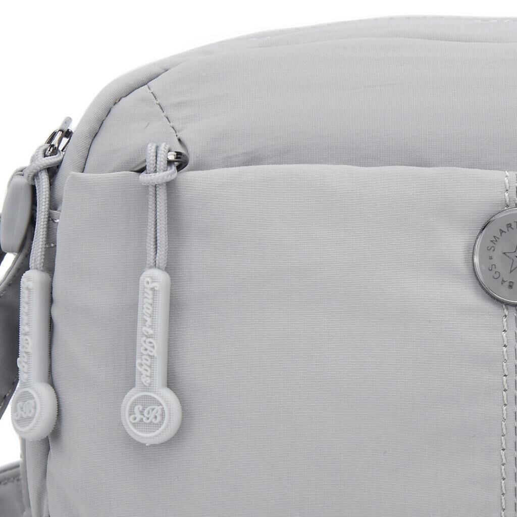 Smart Bags Mikro Poly Kumaş Mini Boy Postacı Kadın Çantası 3339 Gri