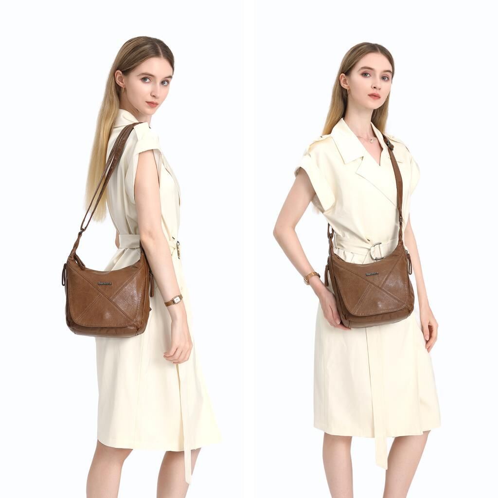 Yıkama Deri Askılı Postacı Kadın Çantası 21-K Barcelona 1896 50 Buz Mavisi