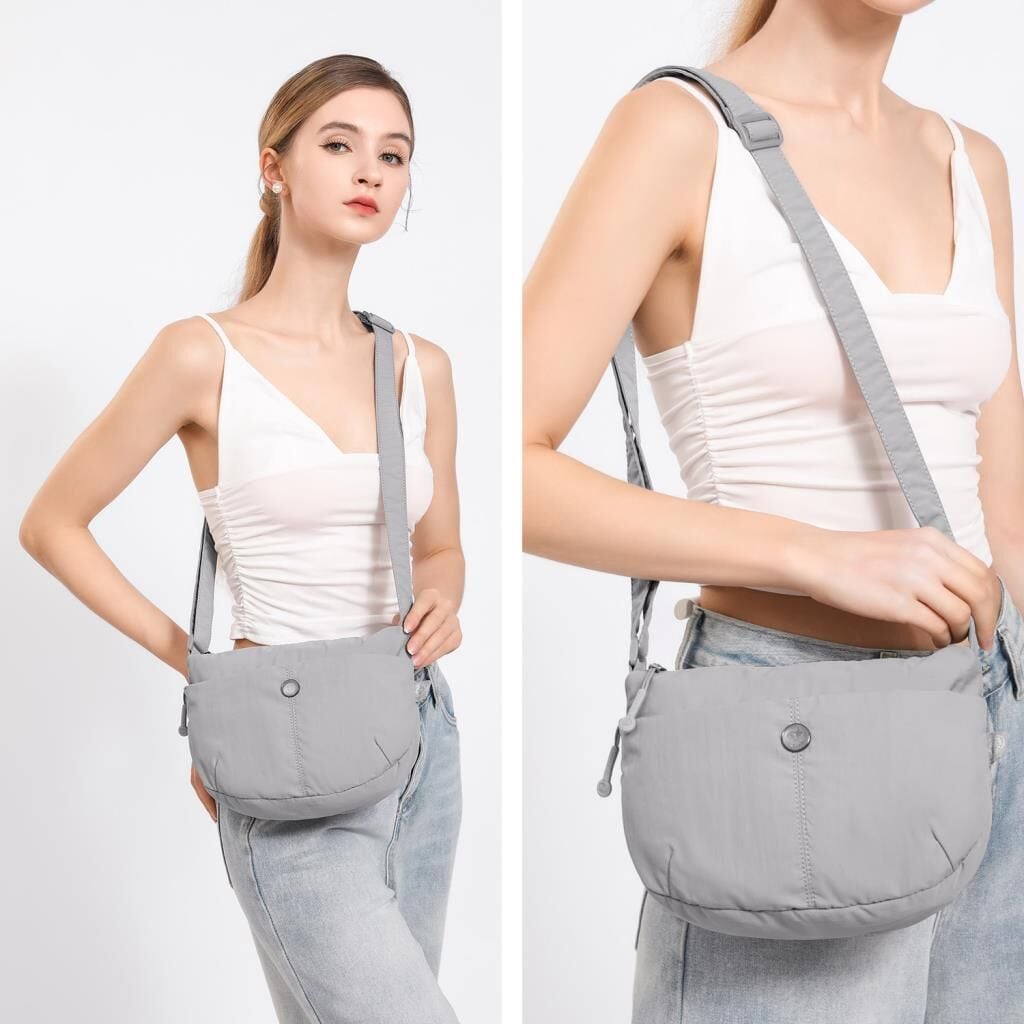 Smart Bags Mikro Poly Kumaş Postacı Kadın Çantası 3338 Gri