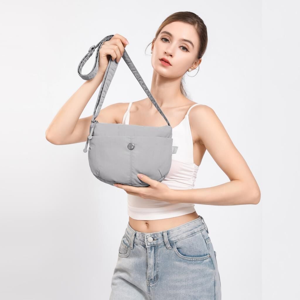 Smart Bags Mikro Poly Kumaş Postacı Kadın Çantası 3338 Gri