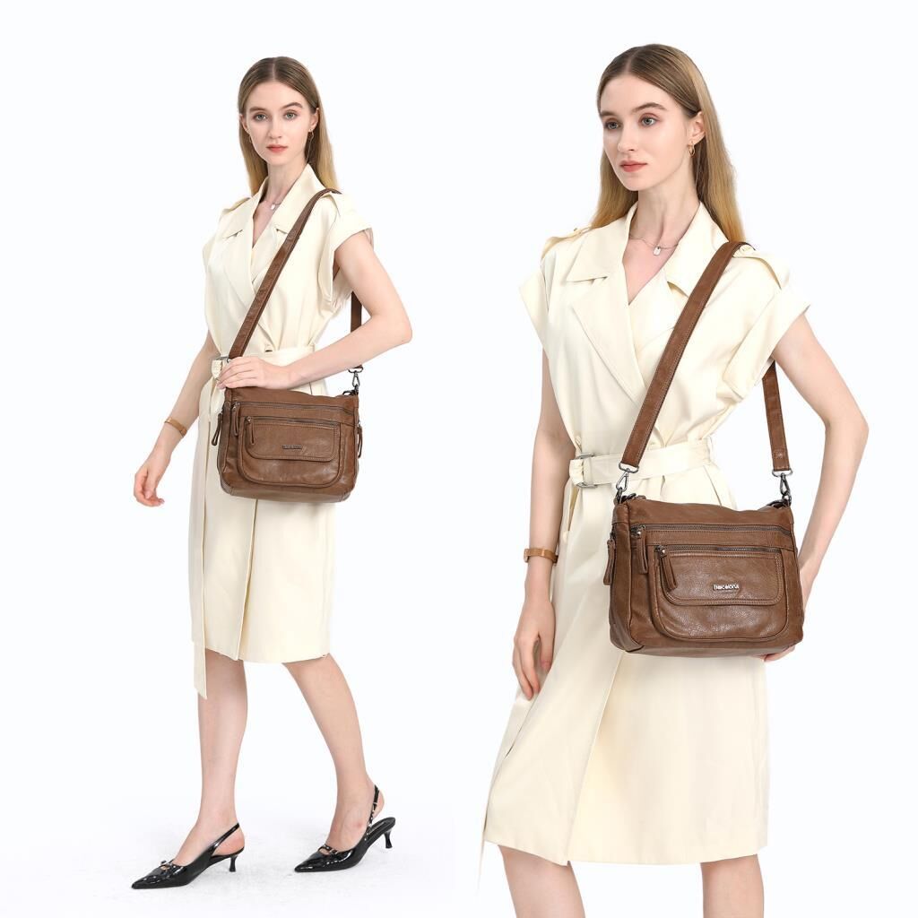 Yıkama Deri Omuz Askılı Kadın Çantası 21-K Barcelona 1899 K.Yeşil