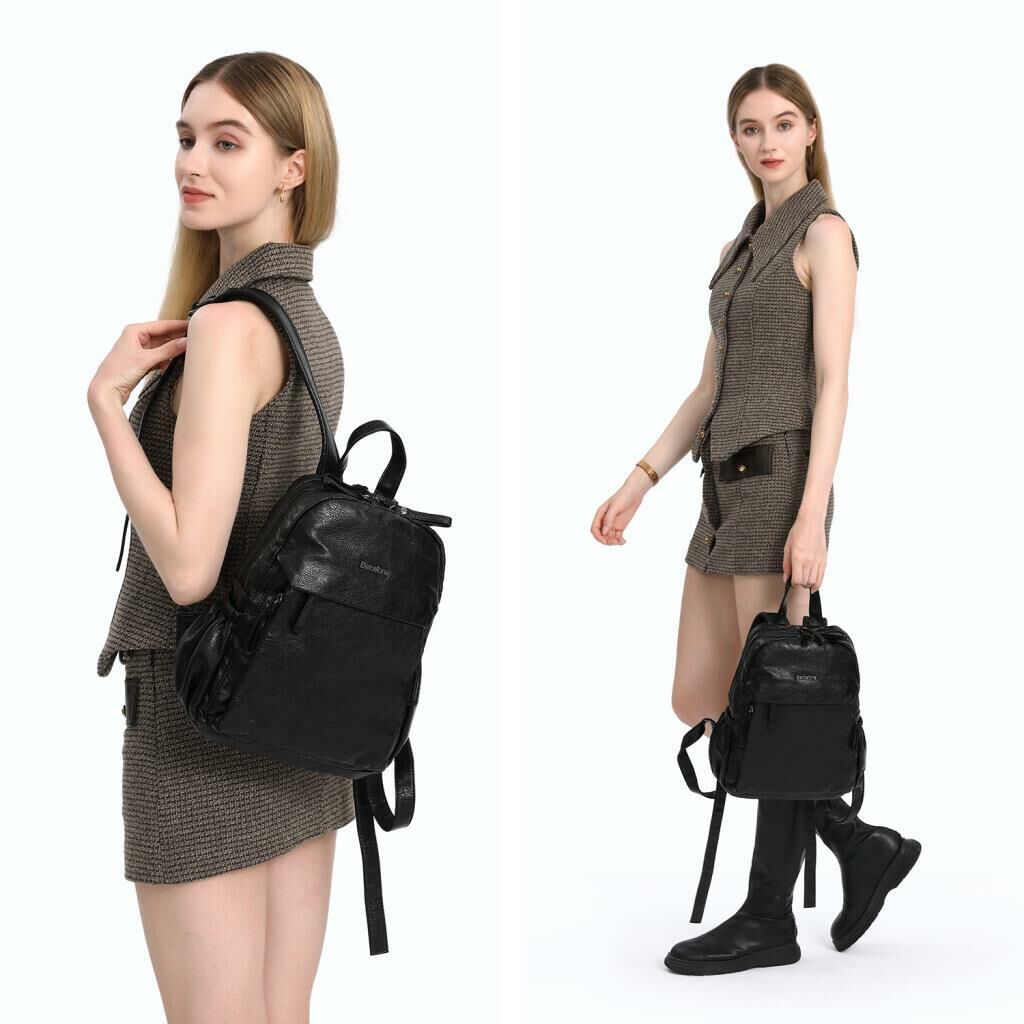 Yıkama Deri Sırt Askılı Kadın Çantası 21-K Barcelona 1900