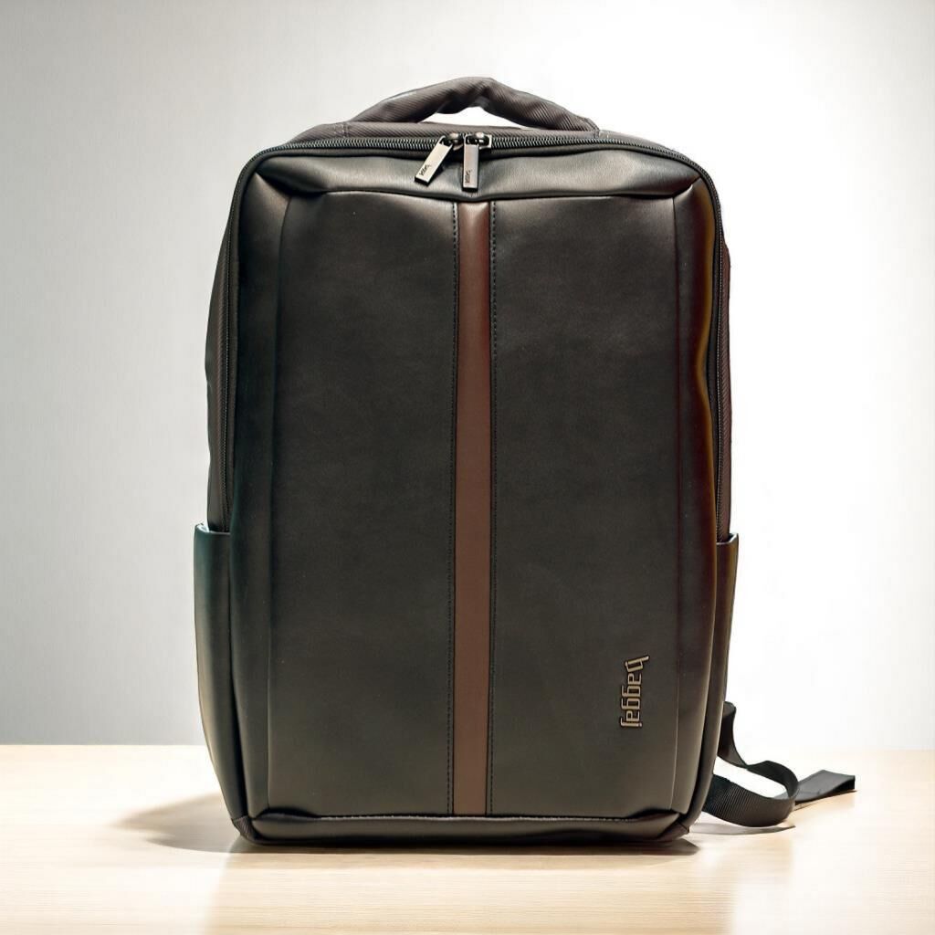 Baggaj Laptop Gözlü Deri Görünümlü İnce Sırt Çantası