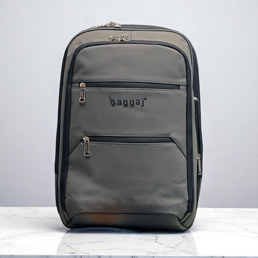 Baggaj Laptop Gözlü ve Körüklü İnce Tasarım Sırt Çantası Gri