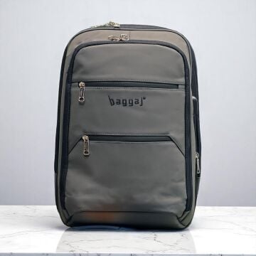 Laptop Gözlü ve Körüklü İnce Tasarım Sırt Çantası Baggaj S24130 Gri
