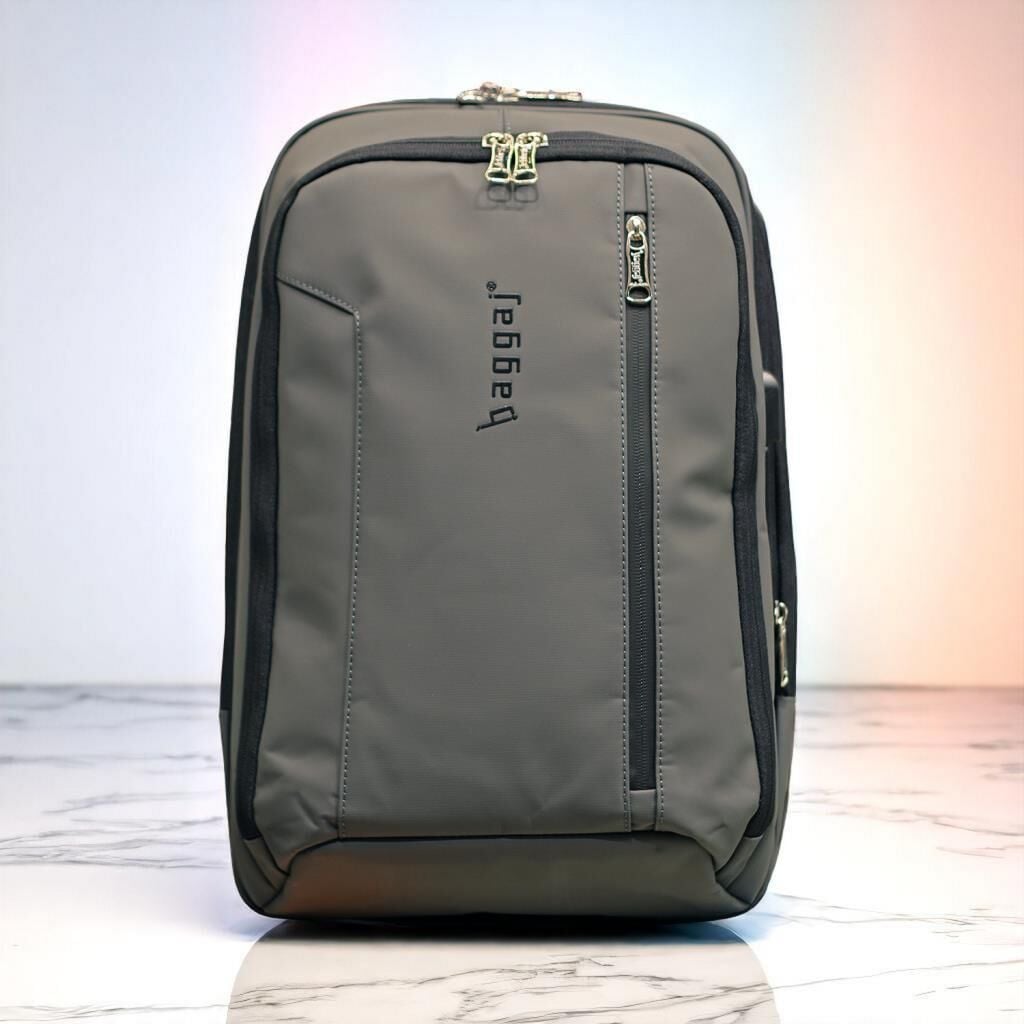 Baggaj Laptop Gözlü ve Körüklü İnce Tasarım Sırt Çantası Gri