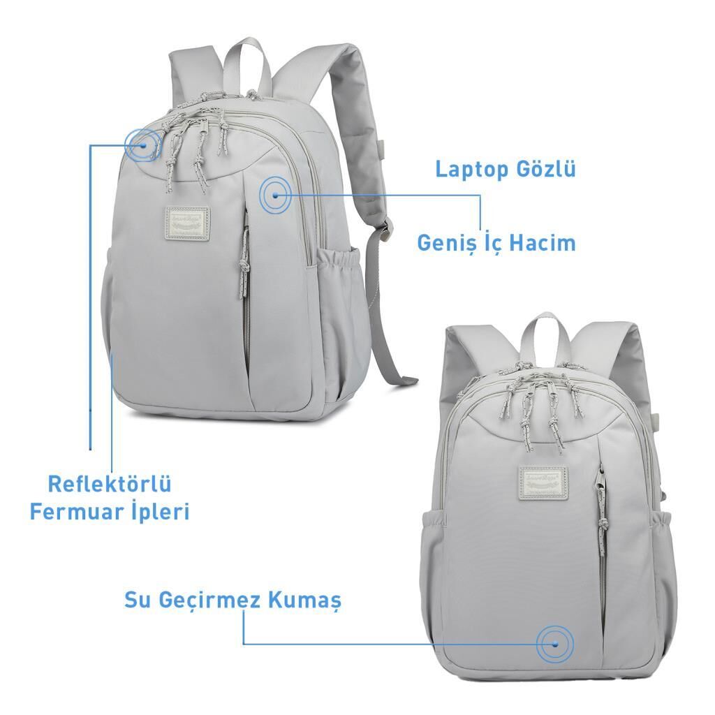 Smart Bags Sırt Çantası Okul Boyu Laptop Gözlü 3200 Hardal