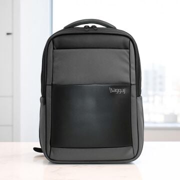 Laptop ve Seyahat için İnce Tasarım Sırt Çantası Baggaj S24113 Gri