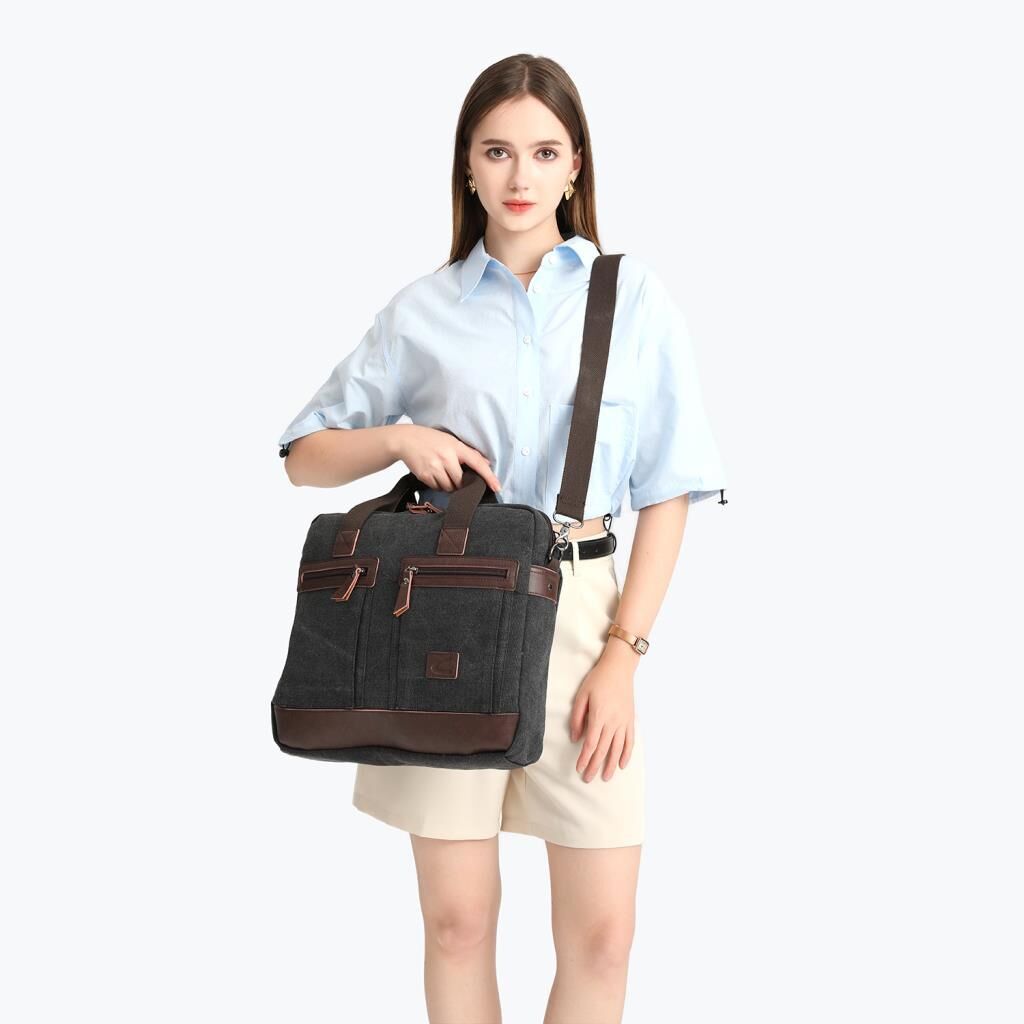 C-Active Kanvas Kumaş Uniseks Evrak ve Postacı Çantası 1318 Siyah