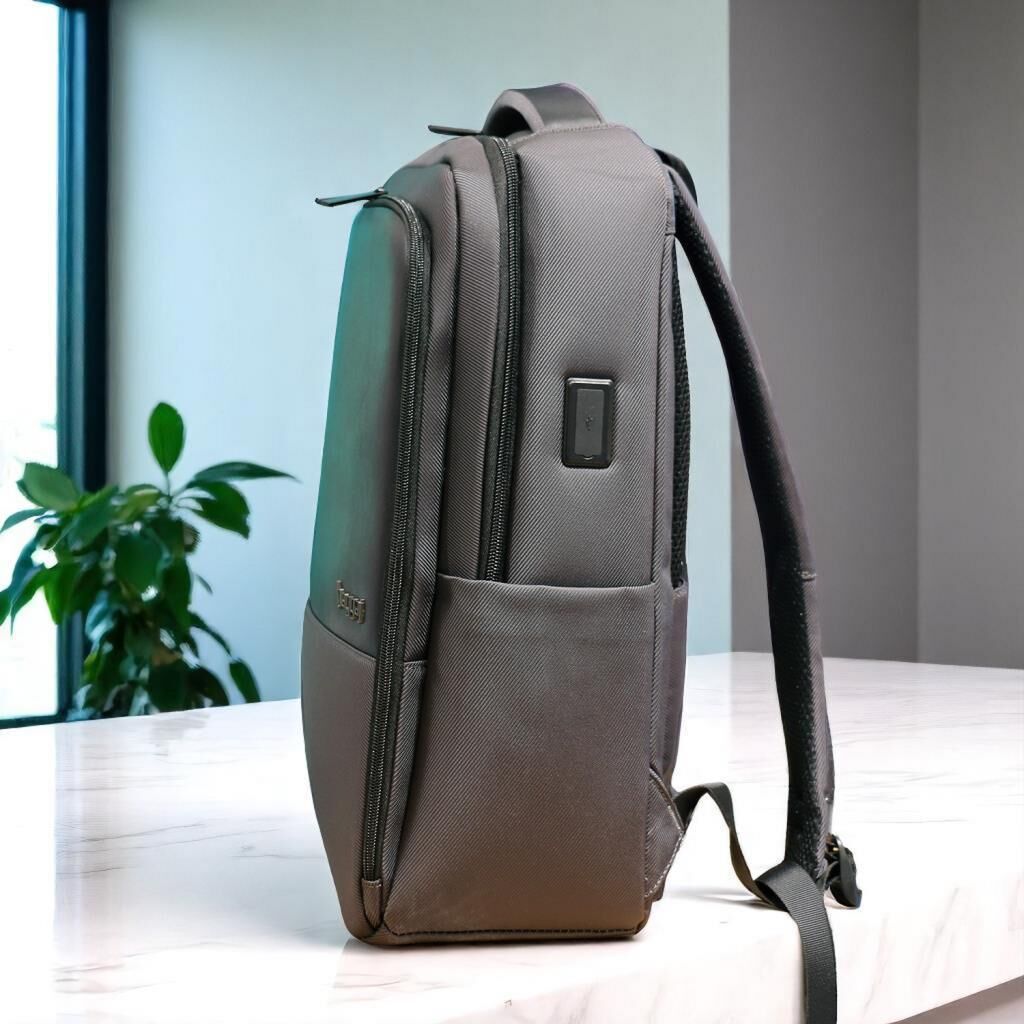 Baggaj Laptop ve Seyahat için İnce Tasarım Sırt Çantası Gri