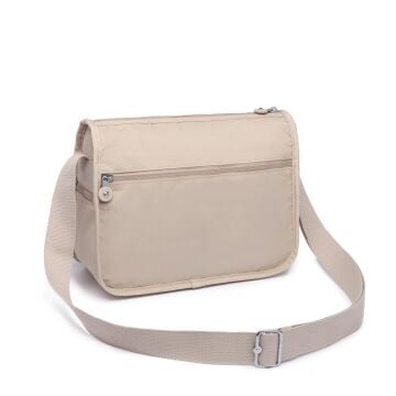 1128 Krinkıl Kumaş Bayan Postacı Omuz Çantası Smart Bags Bej