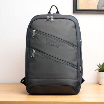 Laptop Gözlü ve Körüklü İnce Tasarım Sırt Çantası Baggaj S24129 Siyah