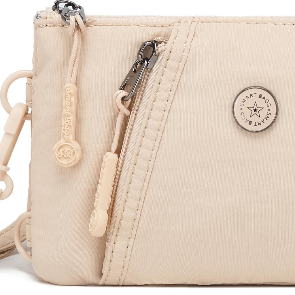 Smart Bags Mikro Poly Kumaş Uzun Askılı Kadın Cüzdanı 3343 Bej