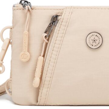 Smart Bags Mikro Poly Kumaş Uzun Askılı Kadın Cüzdanı 3343 Bej