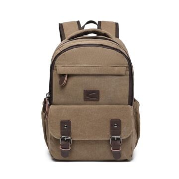 C-Active Orta Boy Erkek Sırt Çantası Kanvas Kumaş 1319 07 Açık Kahve