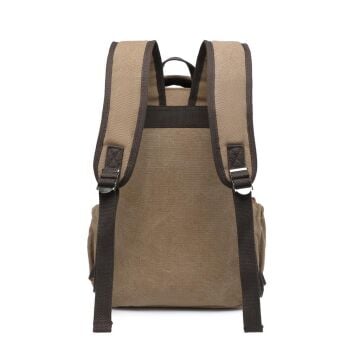 C-Active Orta Boy Erkek Sırt Çantası Kanvas Kumaş 1319 07 Açık Kahve